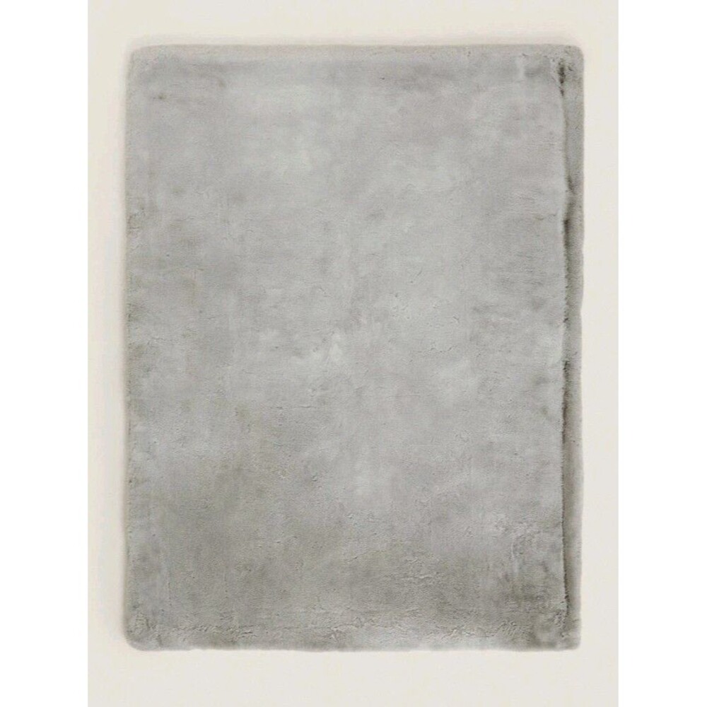 Zara Home Faux Fur Blanket Throw 55 x 75 Luxury Plush Soft Gray New With Tags